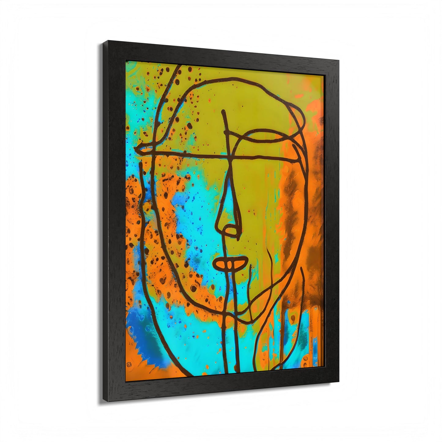 Framed Vertical Poster Abstract Sketch Face Up
