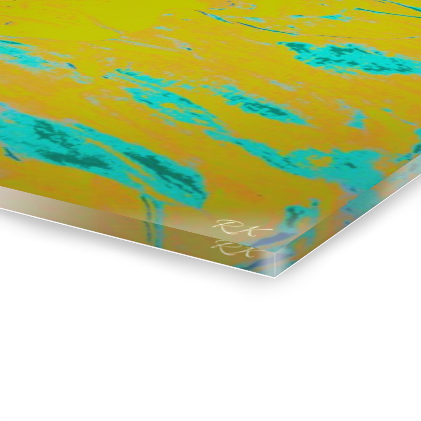Acrylic Prints Abstract Floral Blues by Yellow 001