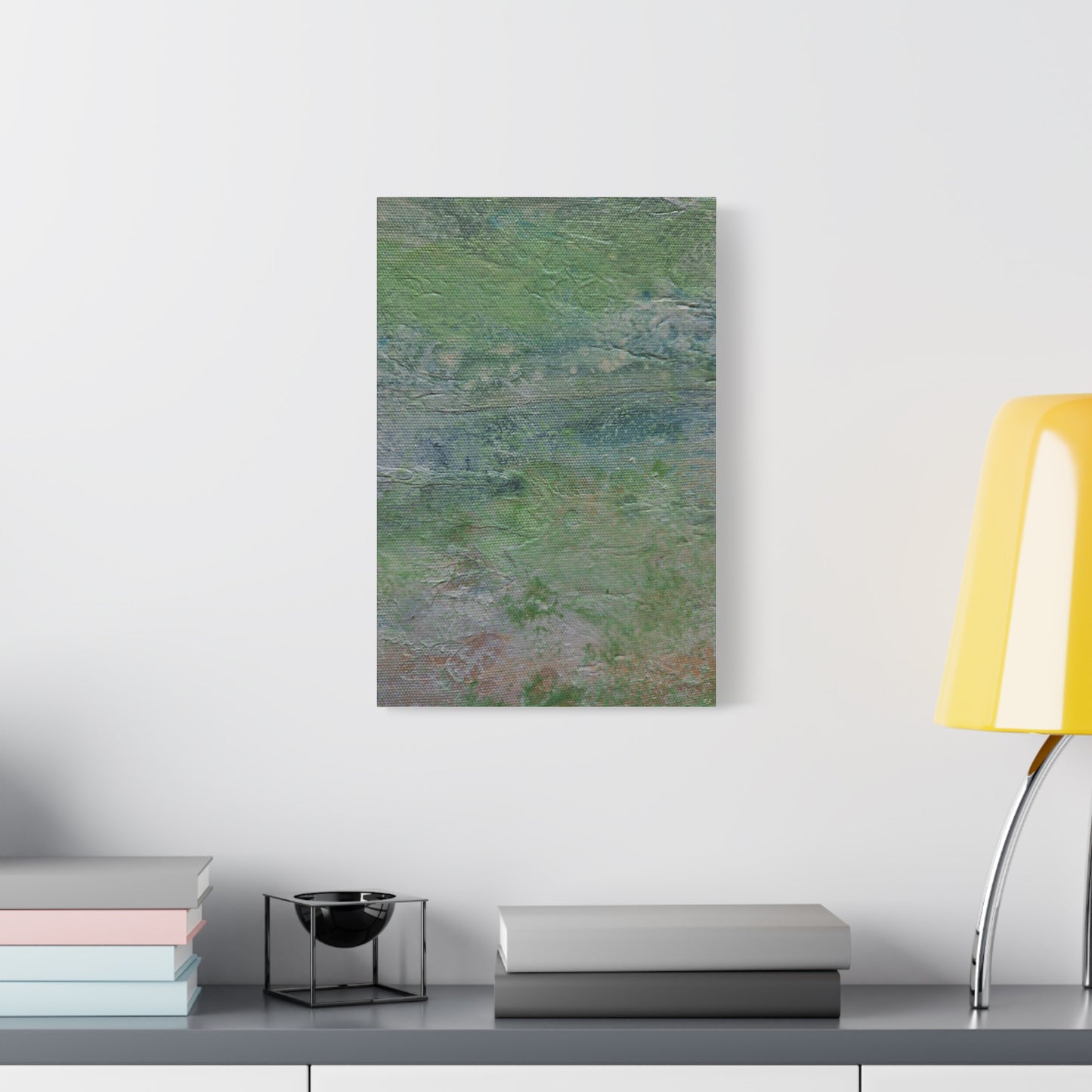 Nature Colors Greens Abstract Original Painting Printed on Canvas Gallery Wrap 1.25"
