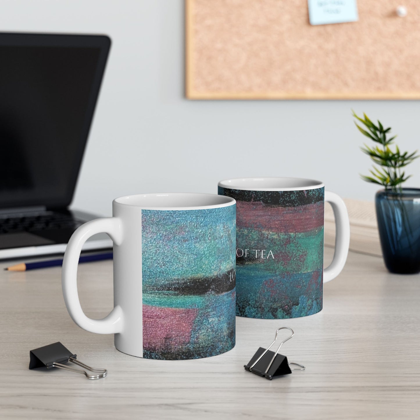 Ceramic Mug - Lovely Cup of Tea Printed Cup Design by Its A Art Vibe (BLUE)
