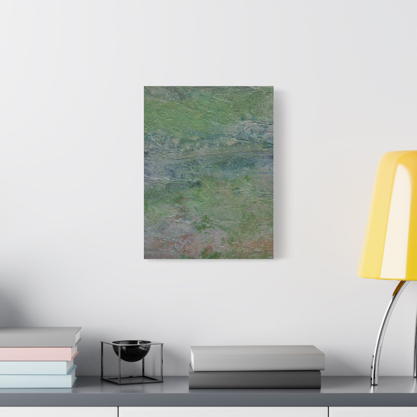 Nature Colors Greens Abstract Original Painting Printed on Canvas Gallery Wrap 1.25"