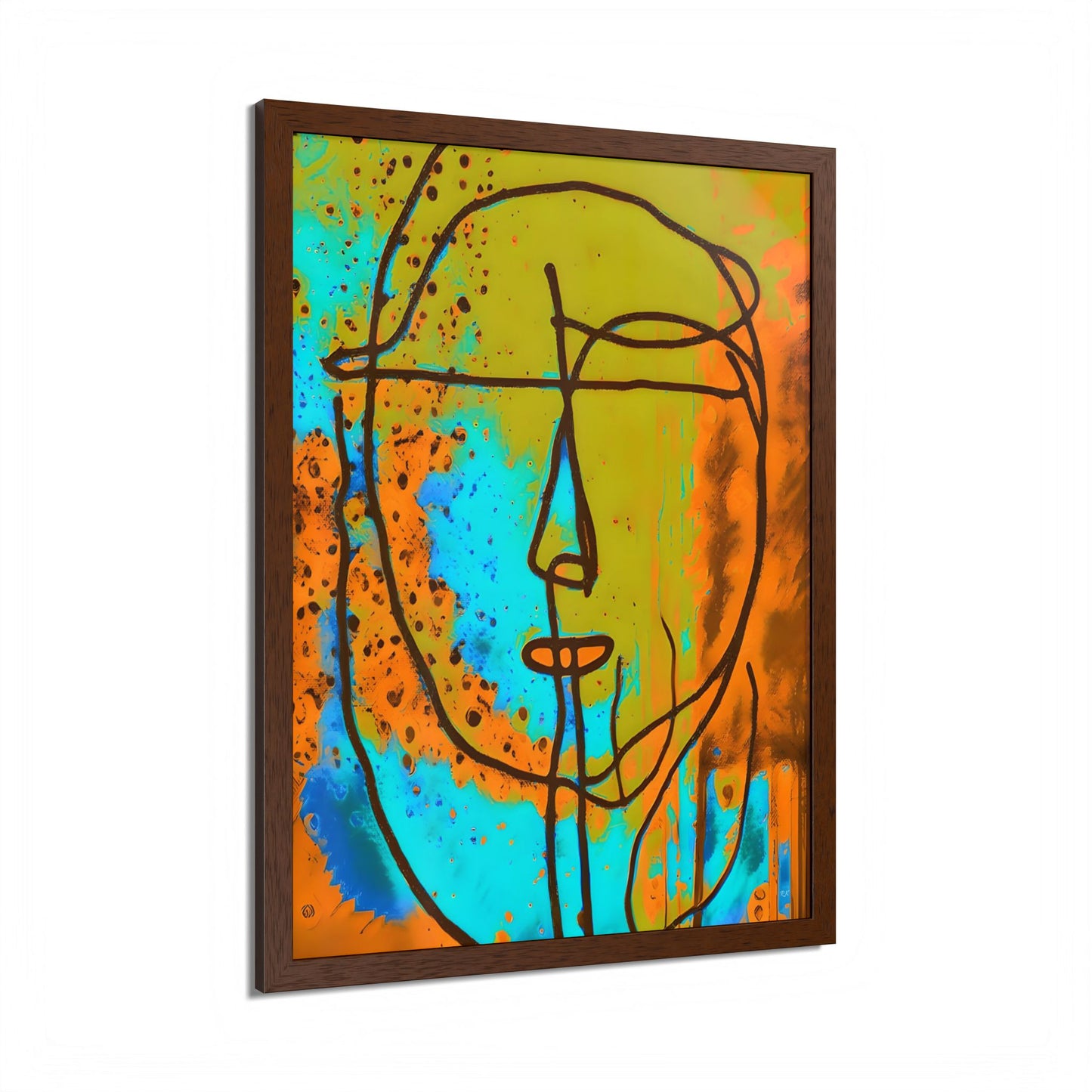 Framed Vertical Poster Abstract Sketch Face Up