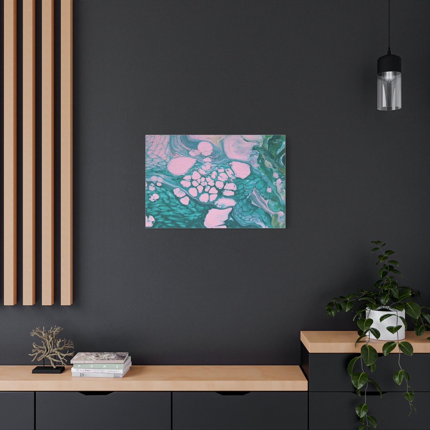 Abstract Art Matte Canvas Print - Colorful Ocean-Inspired Decor