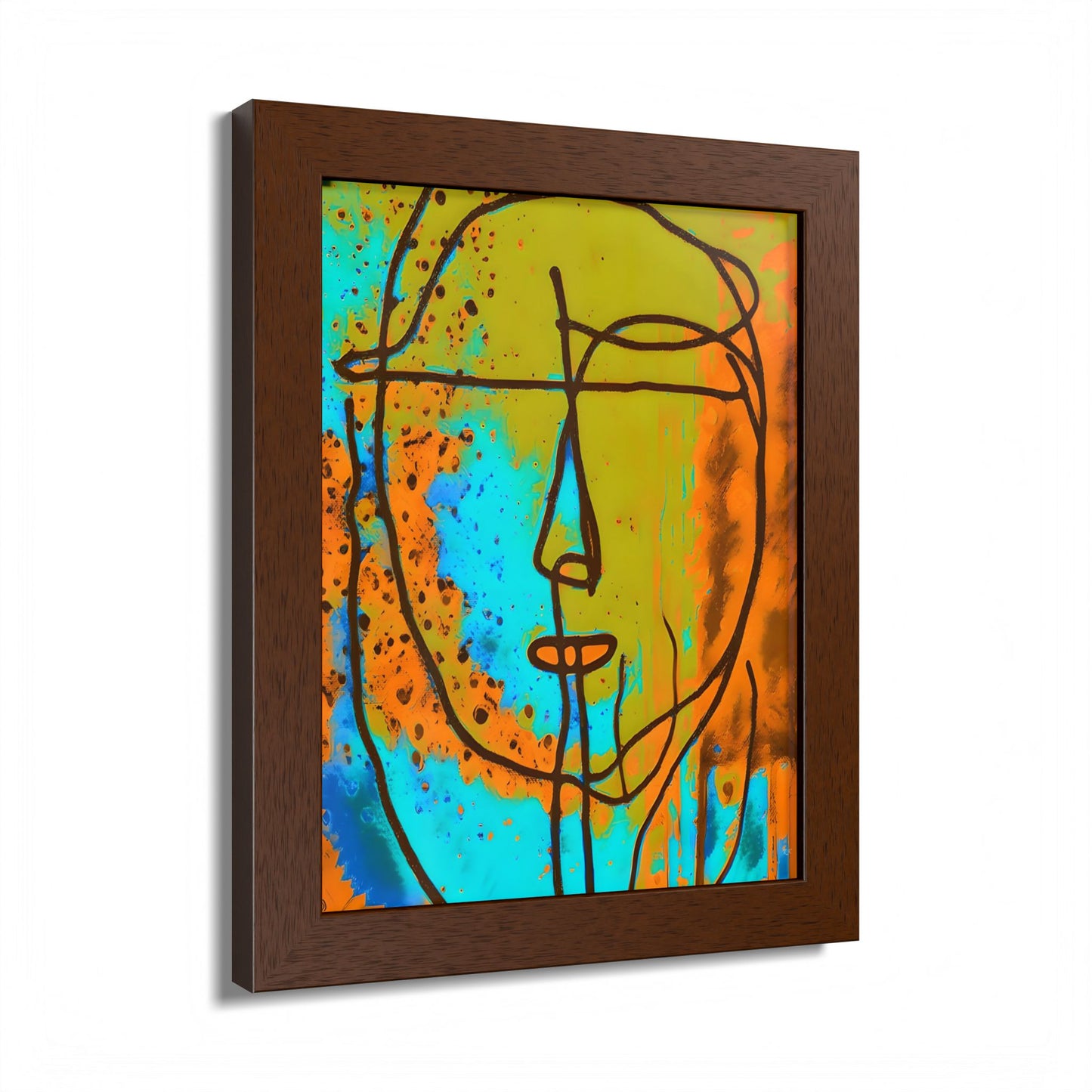 Framed Vertical Poster Abstract Sketch Face Up
