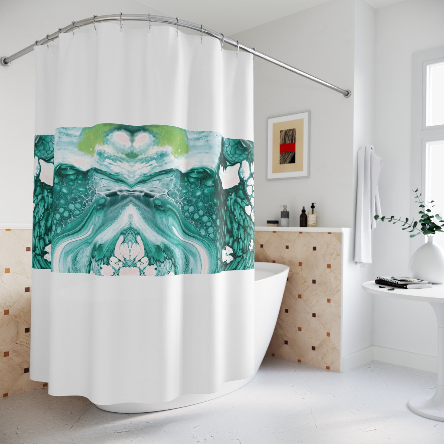 Green Earth Shower Curtain - Durable Polyester Bathroom Decor by Its A Art Vibe