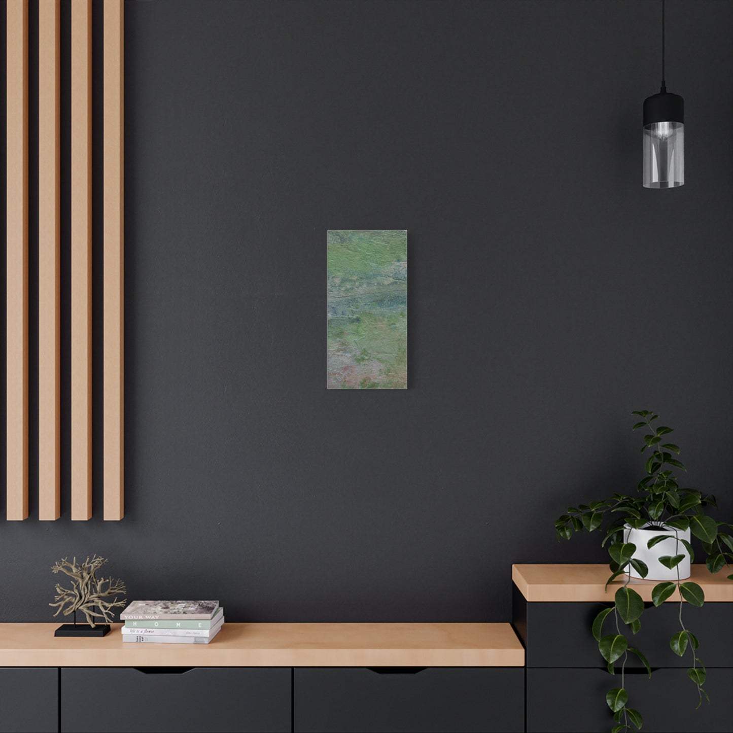 Nature Colors Greens Abstract Original Painting Printed on Canvas Gallery Wrap 1.25"