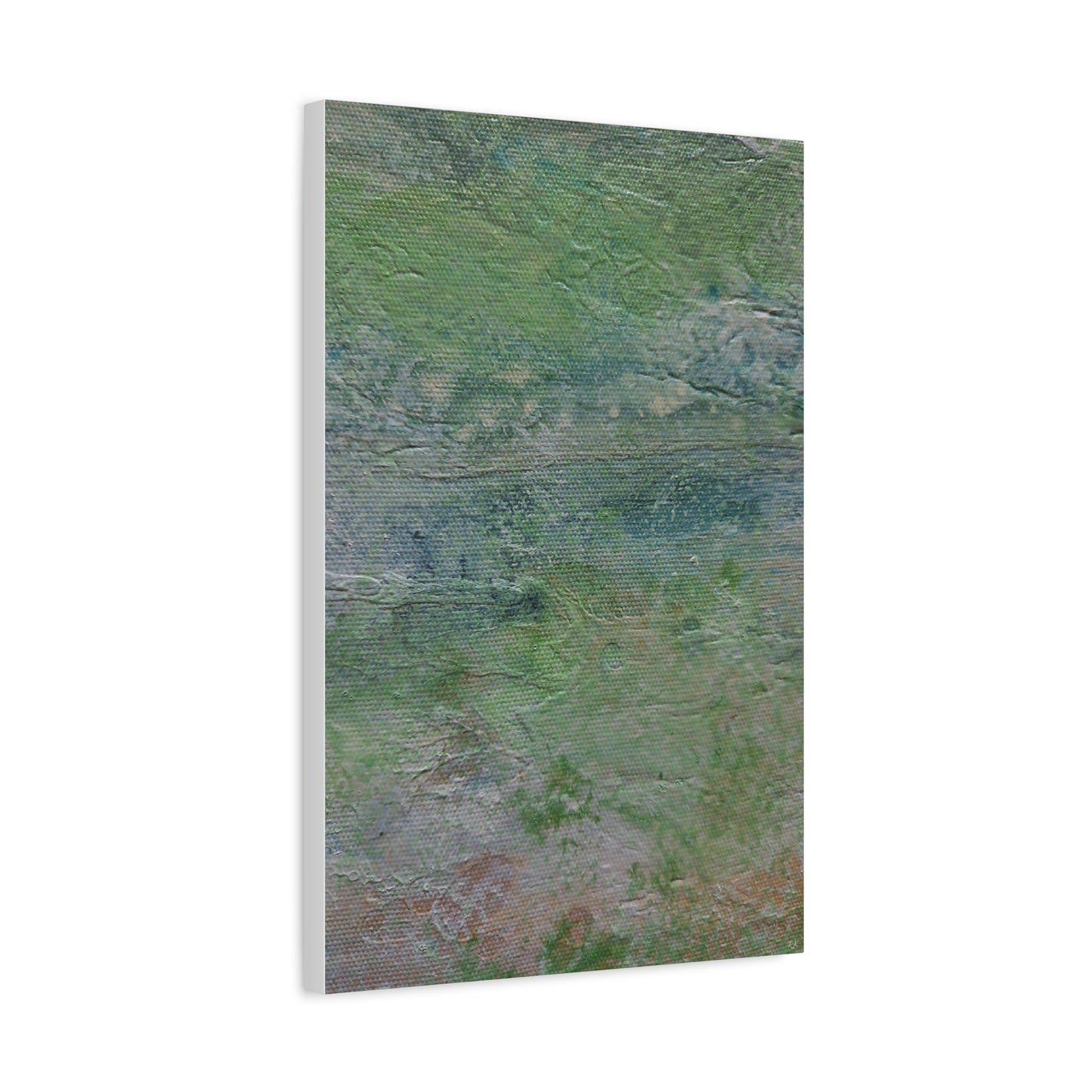 Nature Colors Greens Abstract Original Painting Printed on Canvas Gallery Wrap 1.25"