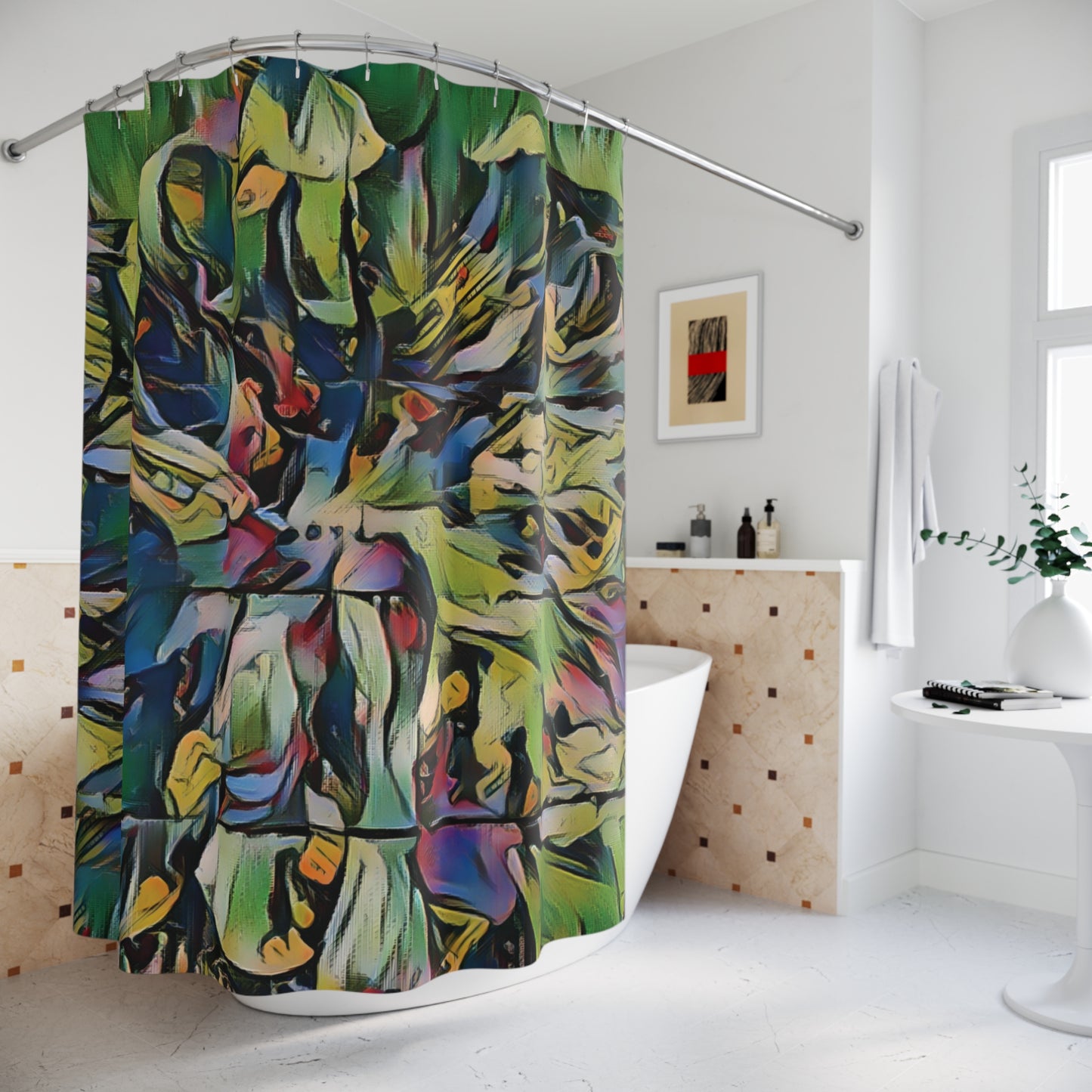 Colorful Abstract Design Shower Curtain