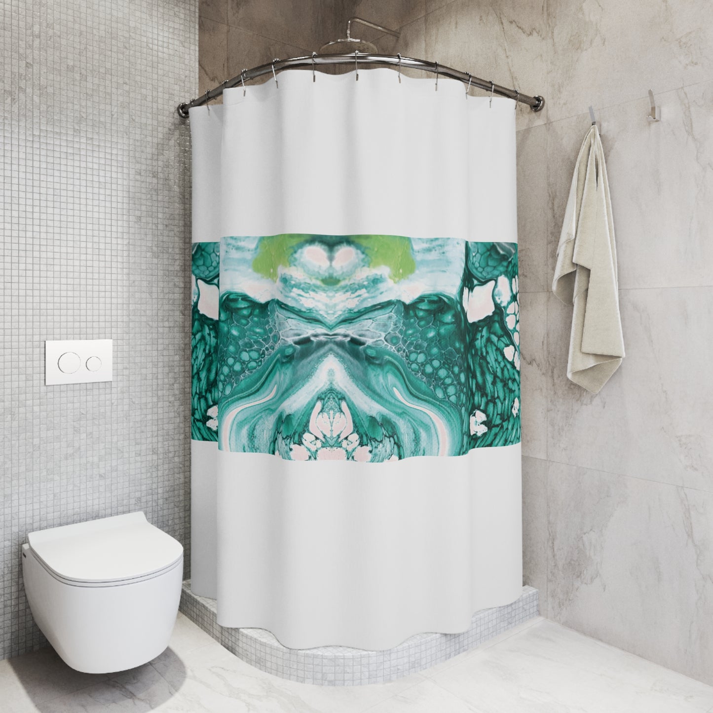 Green Earth Shower Curtain - Durable Polyester Bathroom Decor by Its A Art Vibe