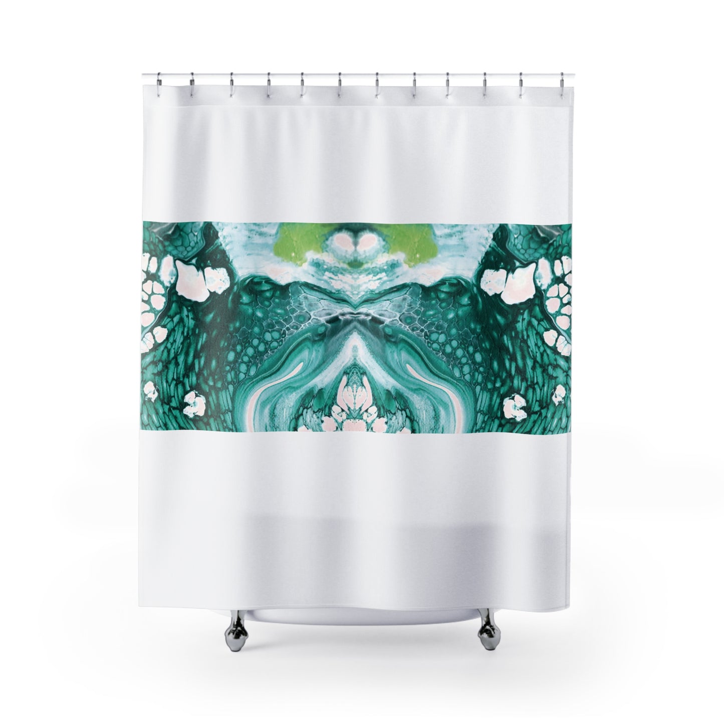 Green Earth Shower Curtain - Durable Polyester Bathroom Decor by Its A Art Vibe