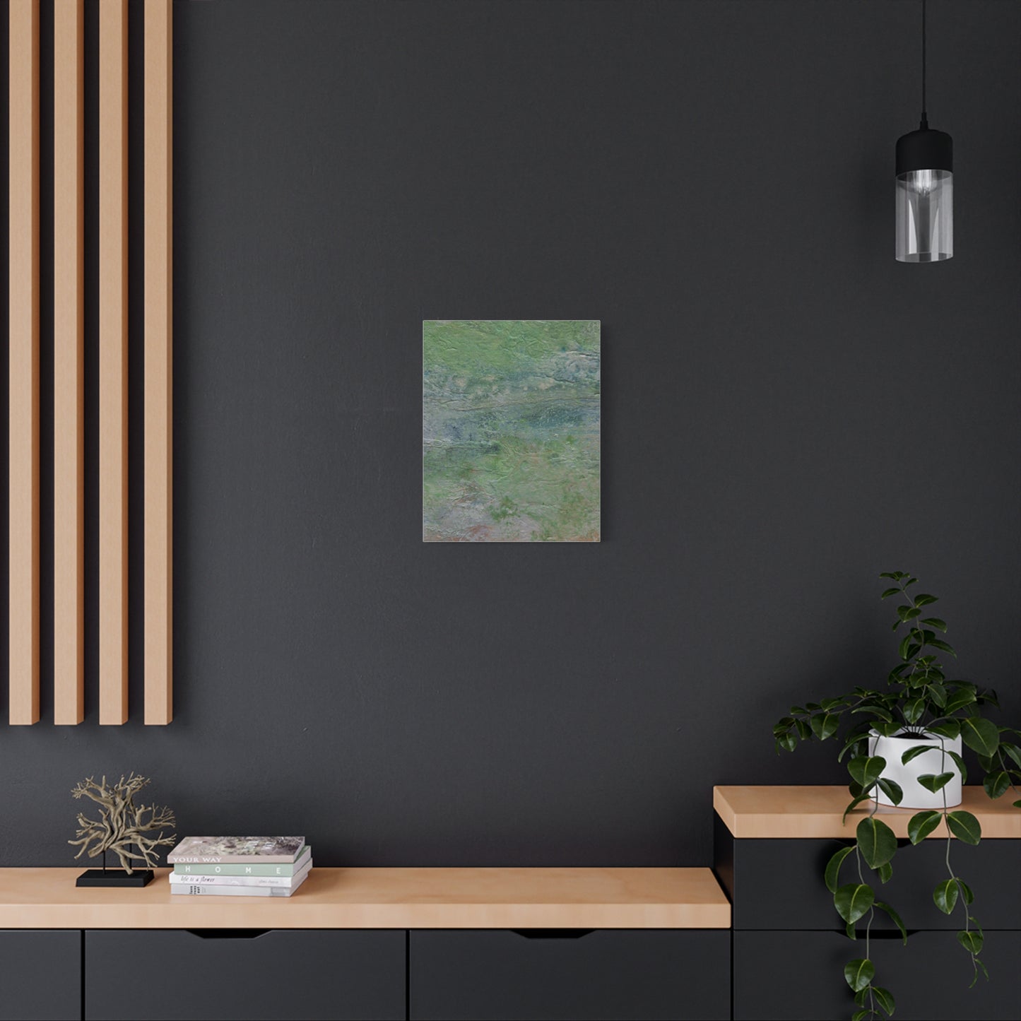 Nature Colors Greens Abstract Original Painting Printed on Canvas Gallery Wrap 1.25"