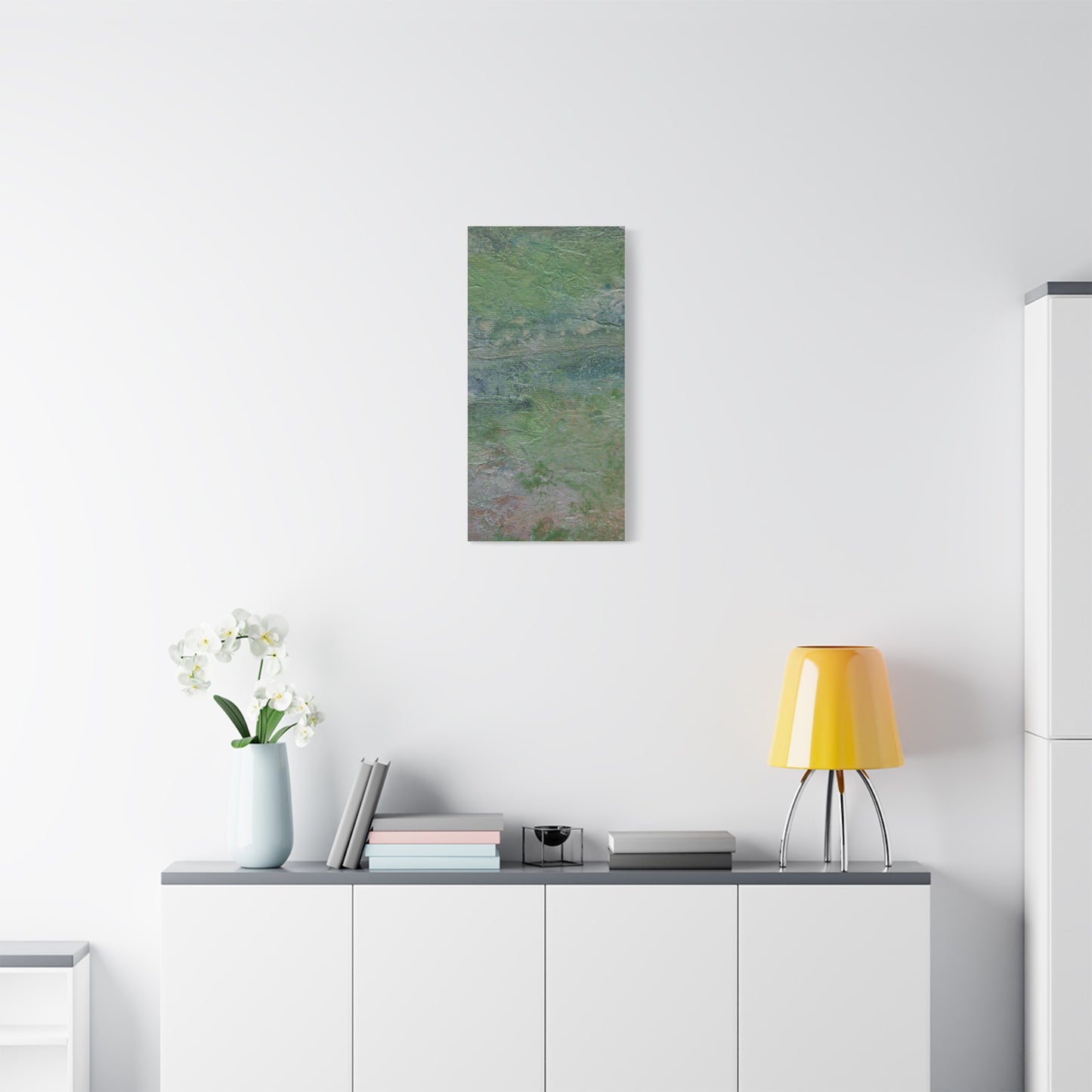 Nature Colors Greens Abstract Original Painting Printed on Canvas Gallery Wrap 1.25"