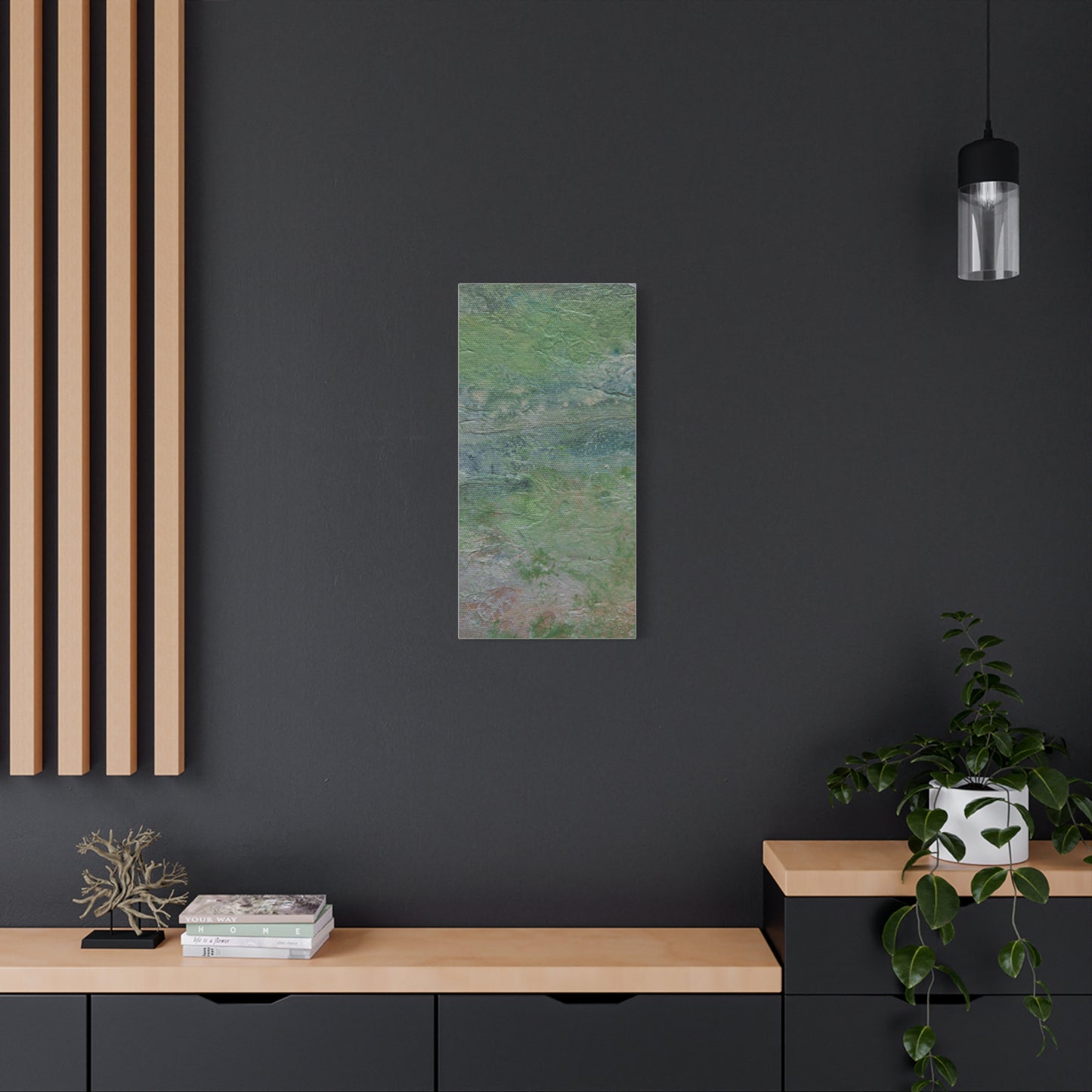 Nature Colors Greens Abstract Original Painting Printed on Canvas Gallery Wrap 1.25"