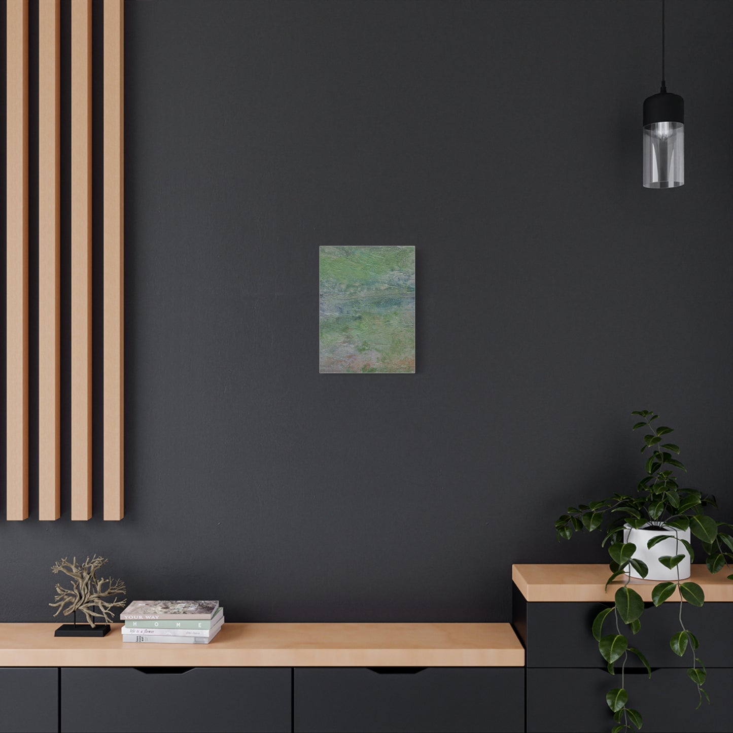 Nature Colors Greens Abstract Original Painting Printed on Canvas Gallery Wrap 1.25"