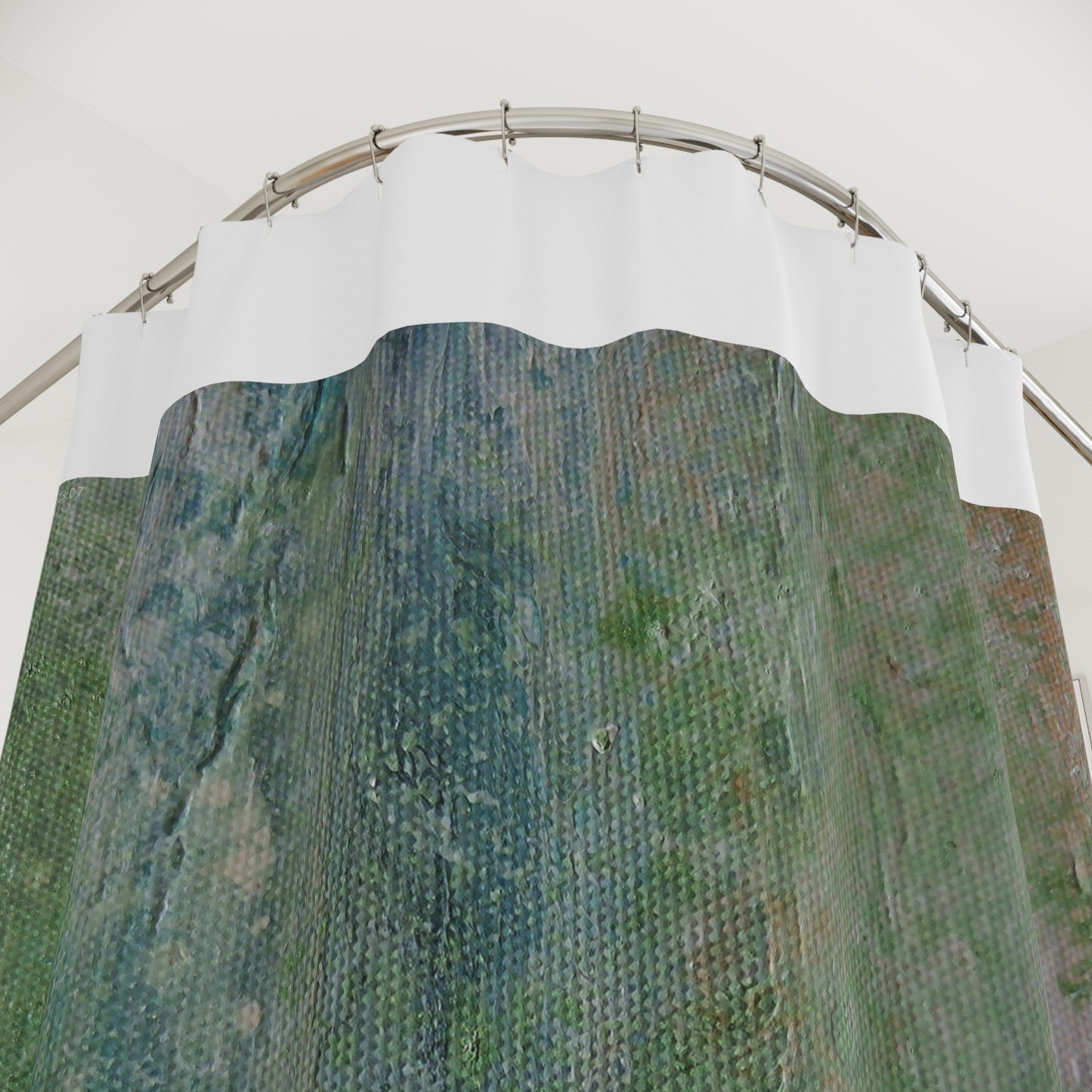 Green Stone Shower Curtain - Durable Polyester Bathroom Decor by Its A Art Vibe