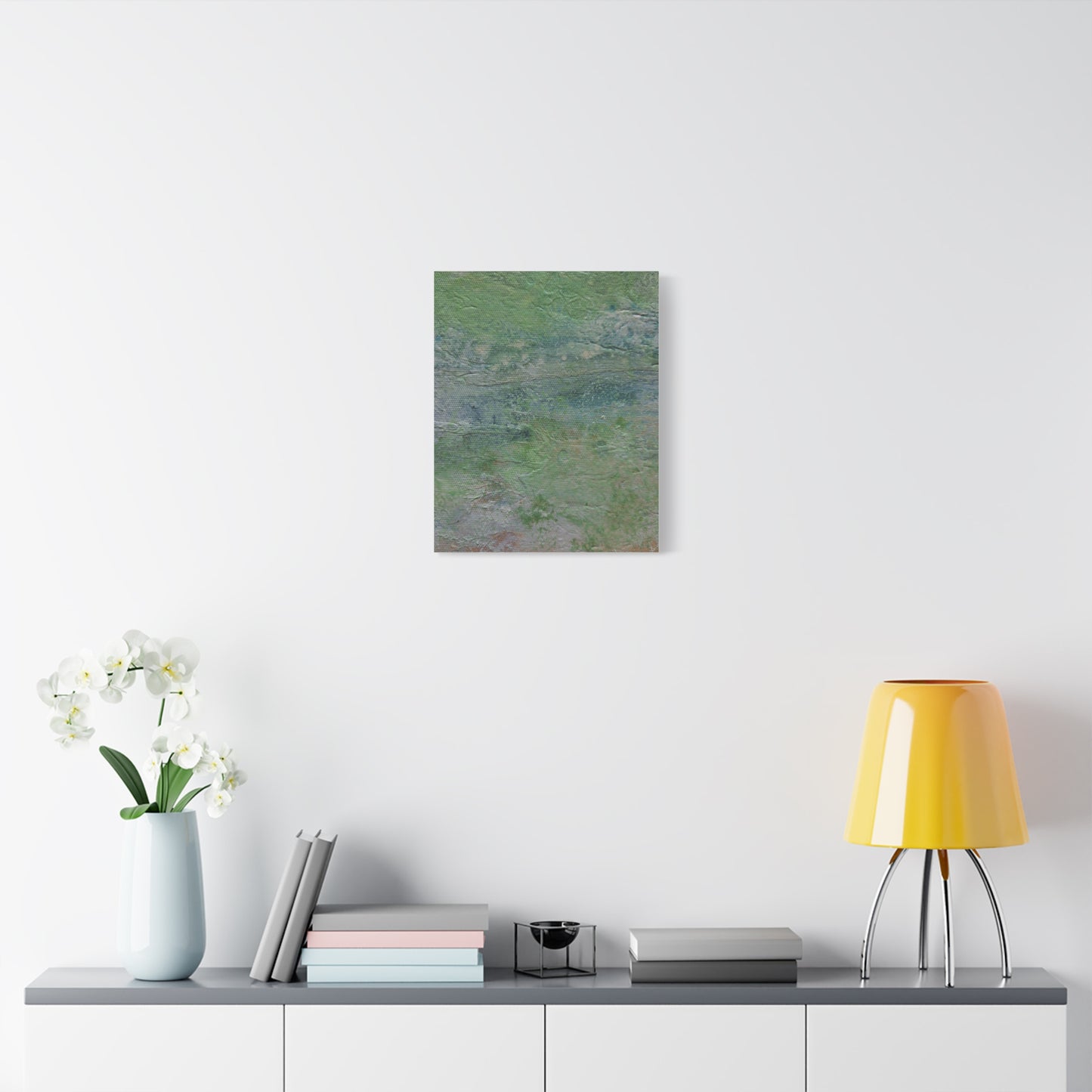 Nature Colors Greens Abstract Original Painting Printed on Canvas Gallery Wrap 1.25"