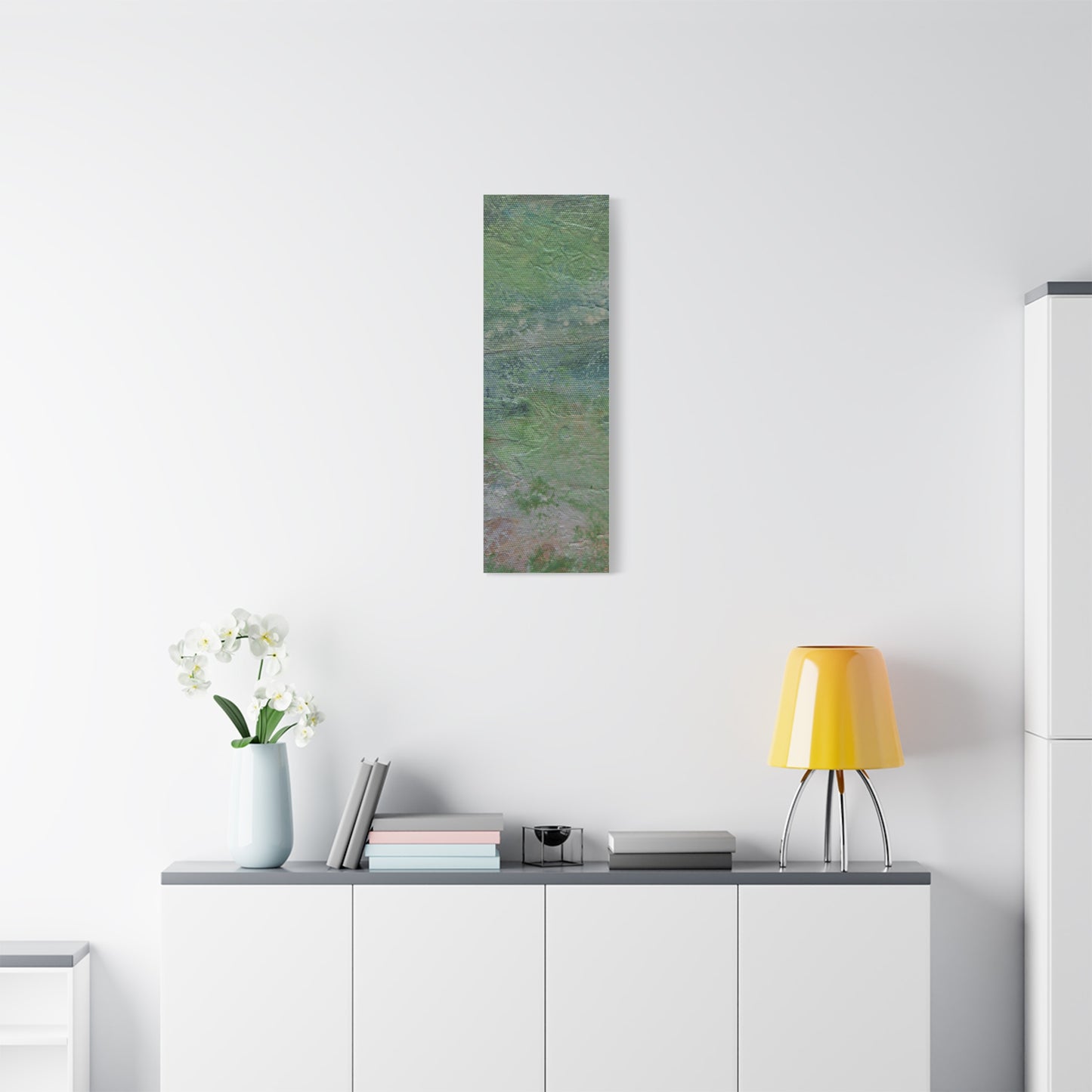 Nature Colors Greens Abstract Original Painting Printed on Canvas Gallery Wrap 1.25"