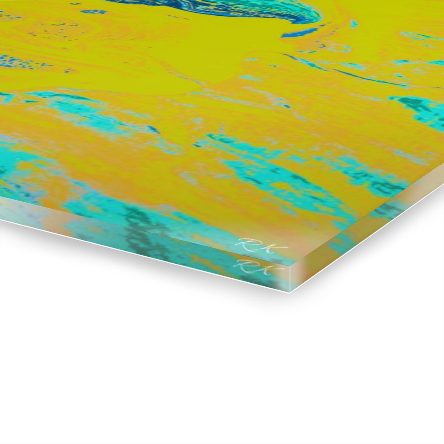 Acrylic Prints Abstract Floral Blues by Yellow 001