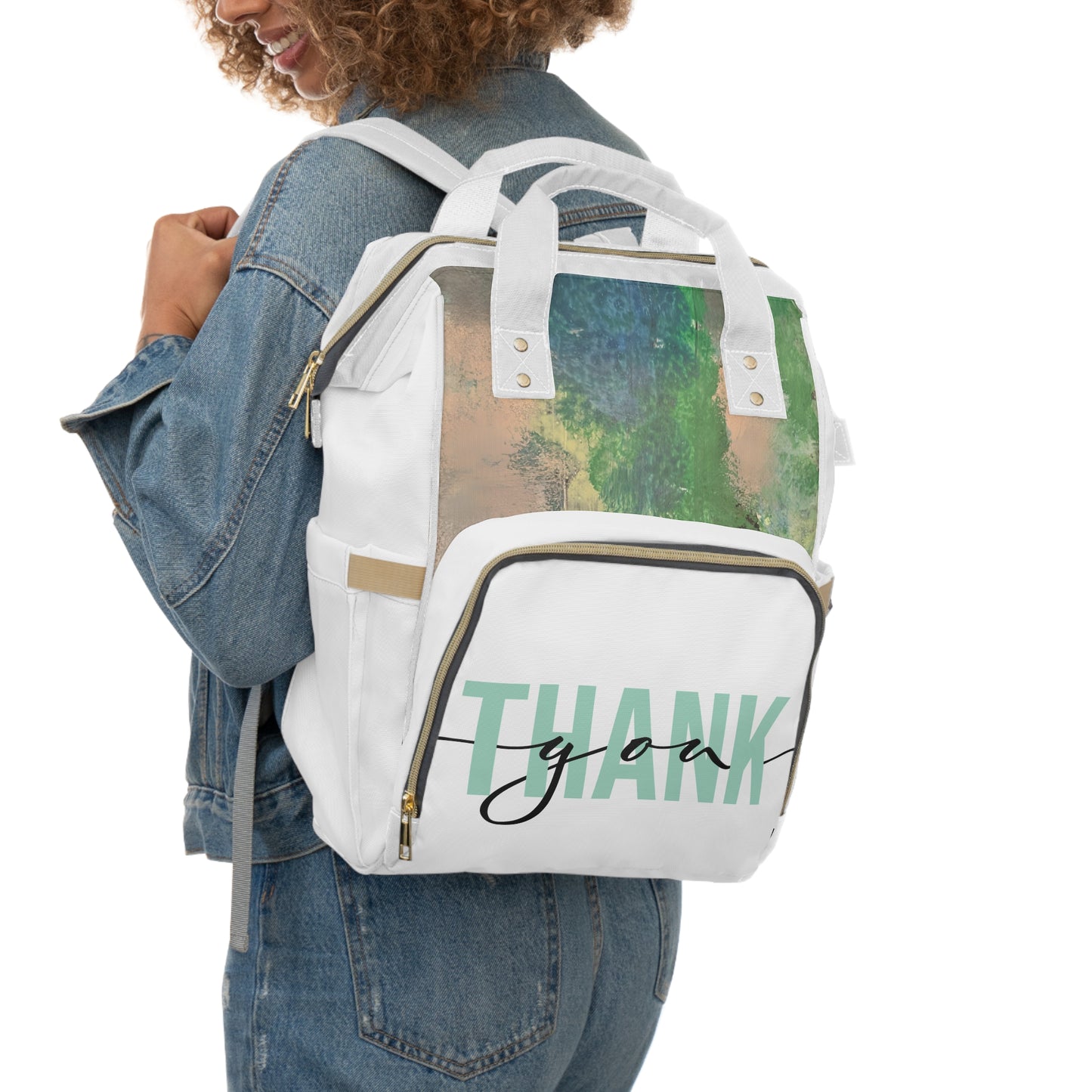 Multifunctional Diaper Backpack Green Go Blue