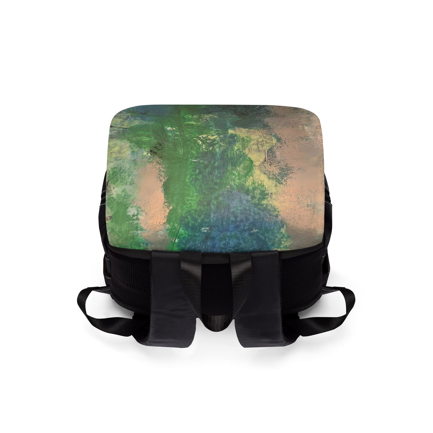 Unisex Casual Shoulder Backpack Green Go Blue by Its A Art Vibe
