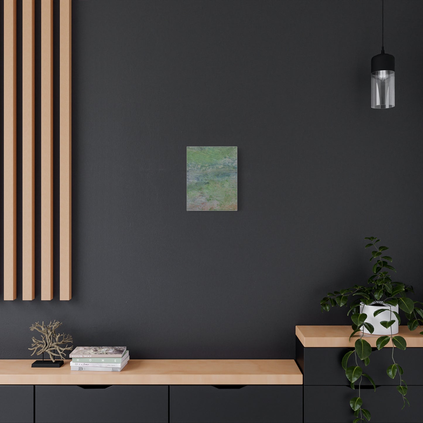 Nature Colors Greens Abstract Original Painting Printed on Canvas Gallery Wrap 1.25"
