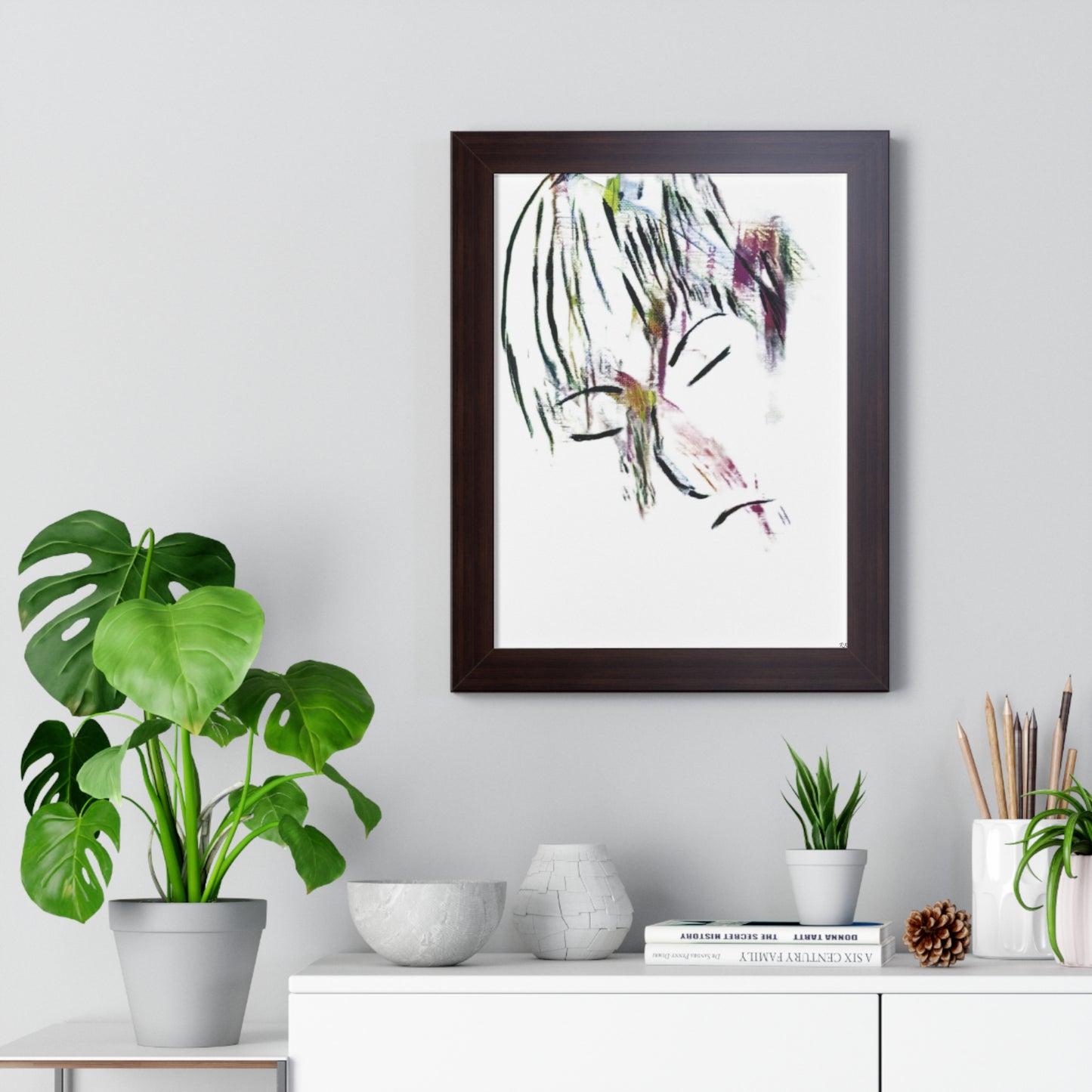 Framed Vertical Poster by Its A Art Vibe Abstract Sketched Face