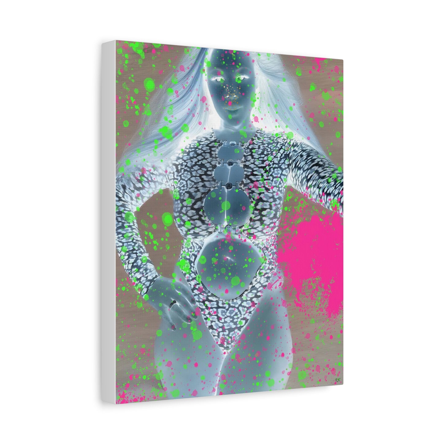 Canvas Print - Glowing Sensually Splashed Full Body Portrait