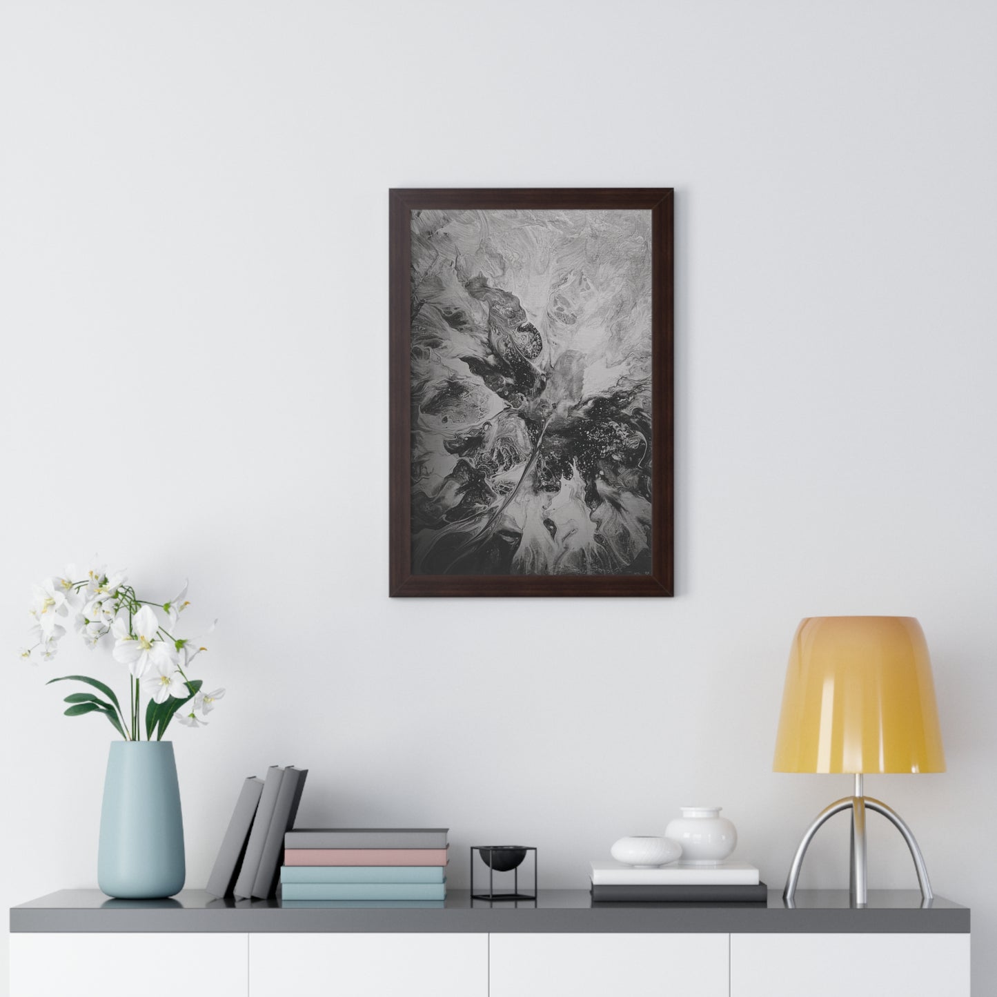 Framed Vertical Poster Black & White Gaze