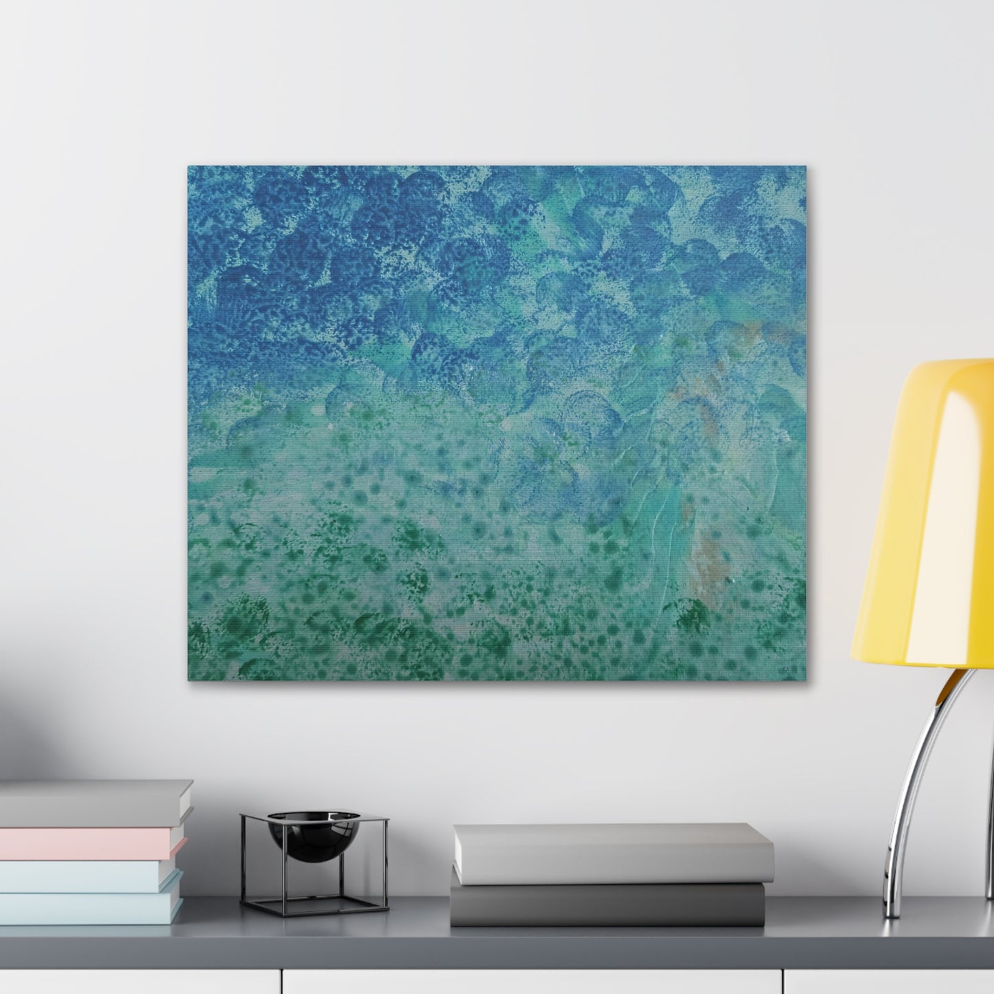 Canvas Gallery Wraps Wall Art To Blue Ocean Floor Is Green by Its A Art Vibe