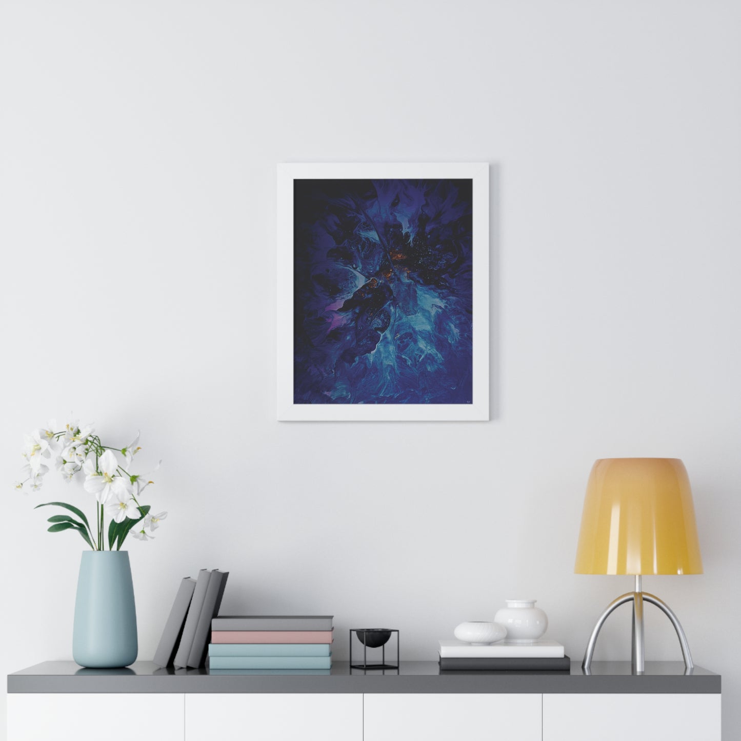 Framed Vertical Poster by Its A Art Vibe Blue Ice