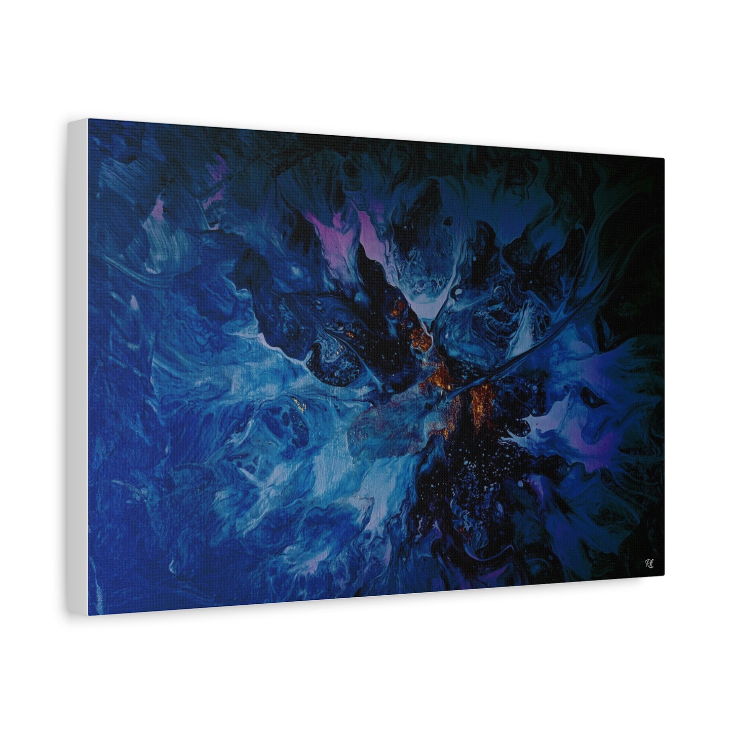 Abstract Blue Matte Canvas Art - Stretched 1.25"