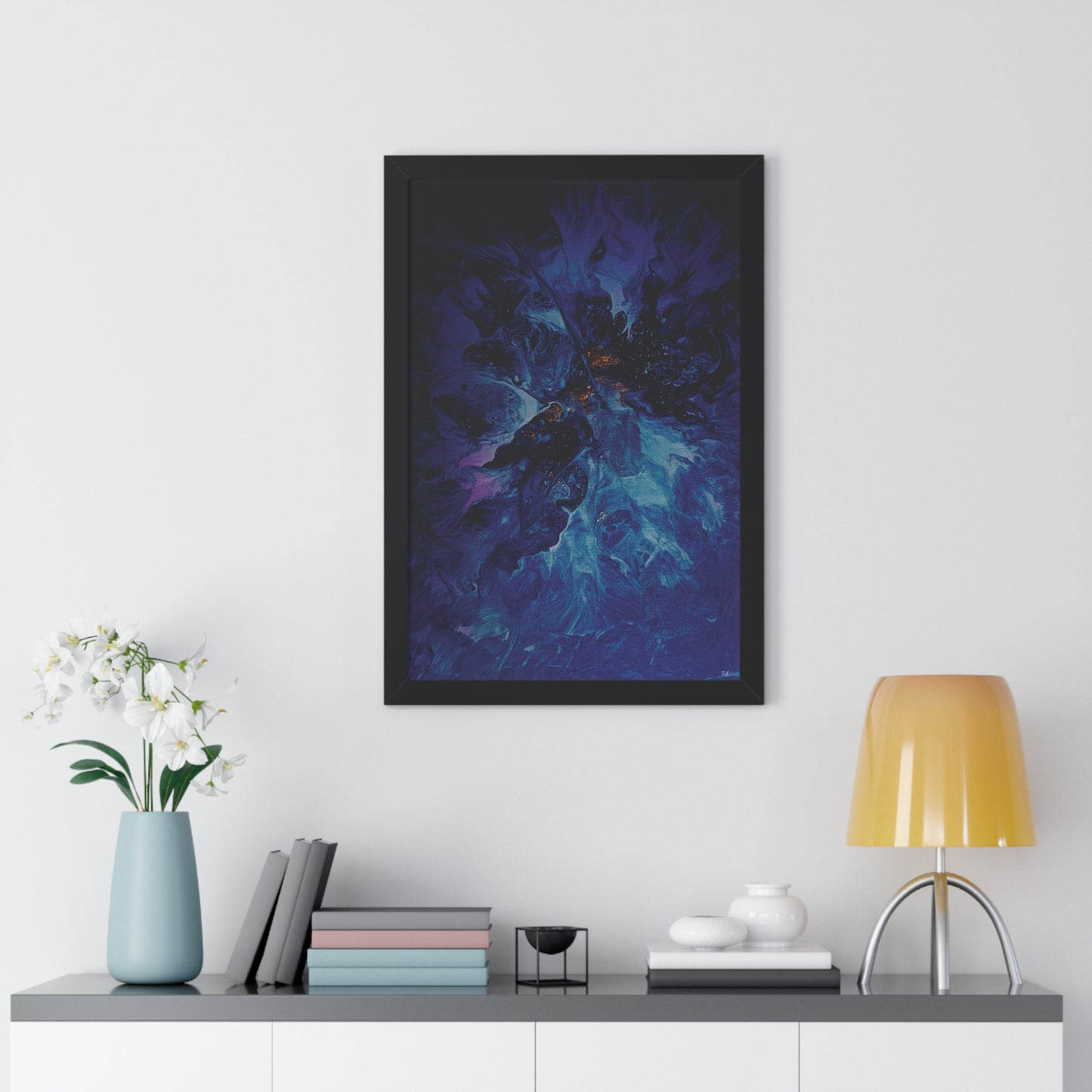 Framed Vertical Poster by Its A Art Vibe Blue Ice