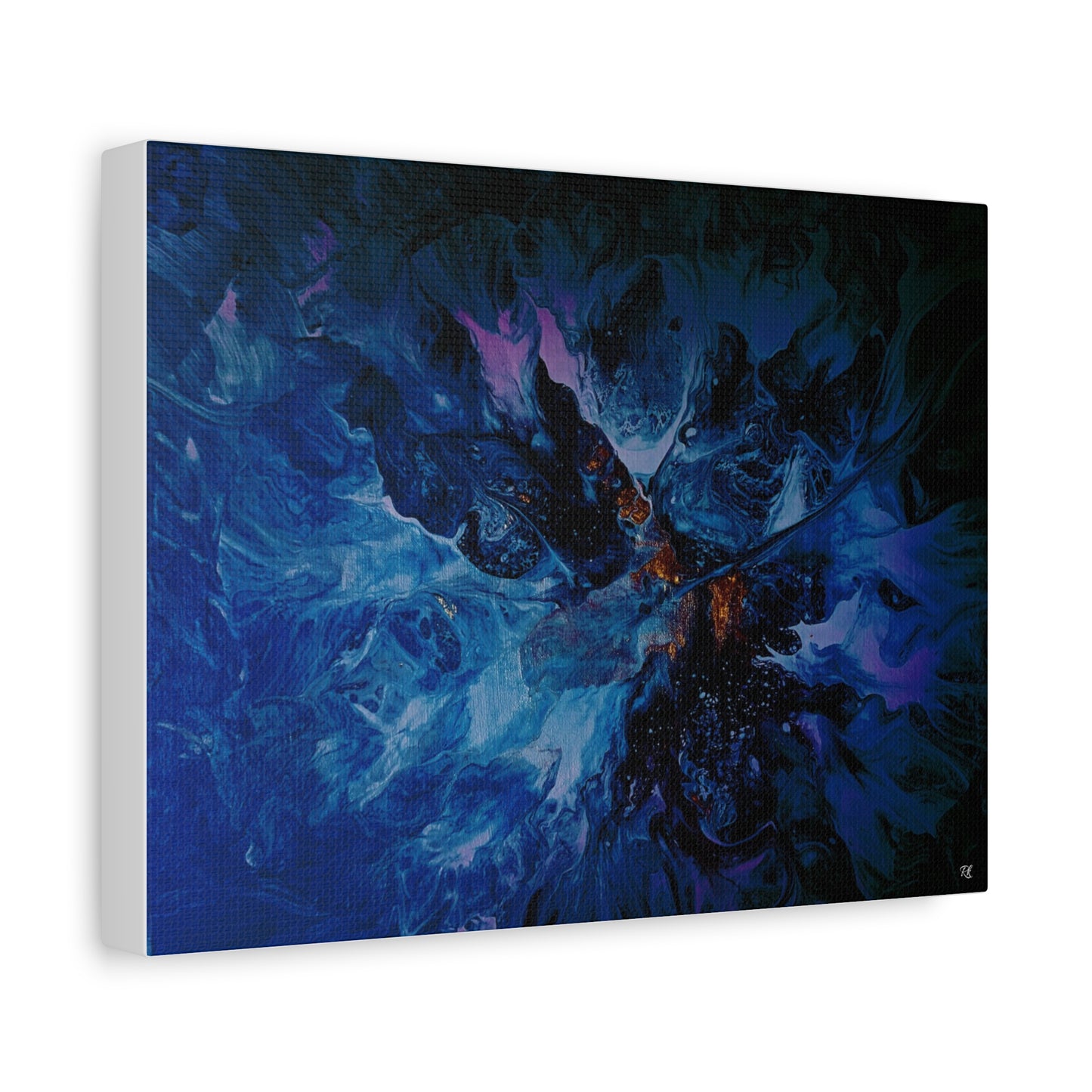 Abstract Blue Matte Canvas Art - Stretched 1.25"