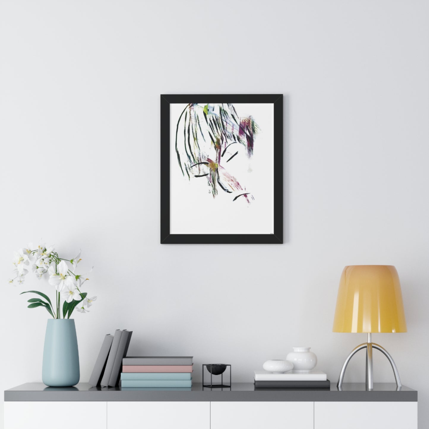 Framed Vertical Poster by Its A Art Vibe Abstract Sketched Face