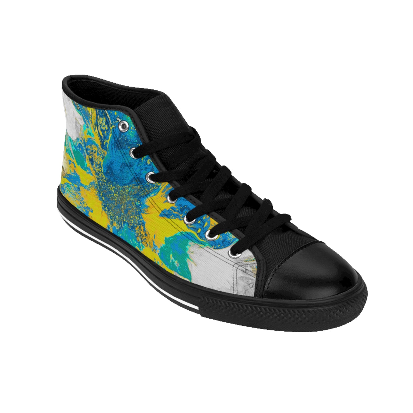 Men's Classic Sneakers Yellow Blue by Its A Art Vibe