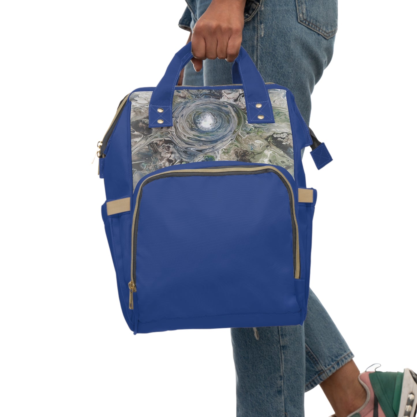 Multifunctional Diaper Backpack Blue Eye Of The Strom by Its A Art Vibe