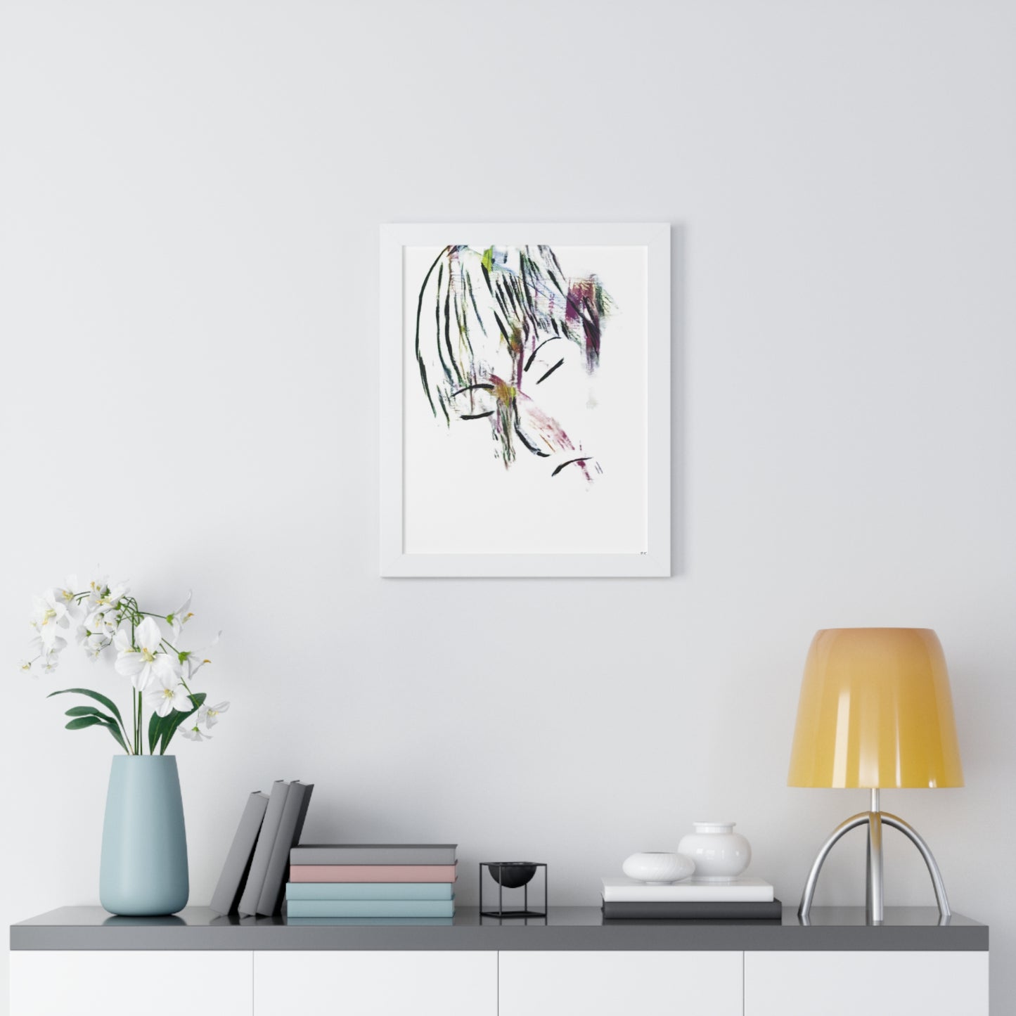 Framed Vertical Poster by Its A Art Vibe Abstract Sketched Face