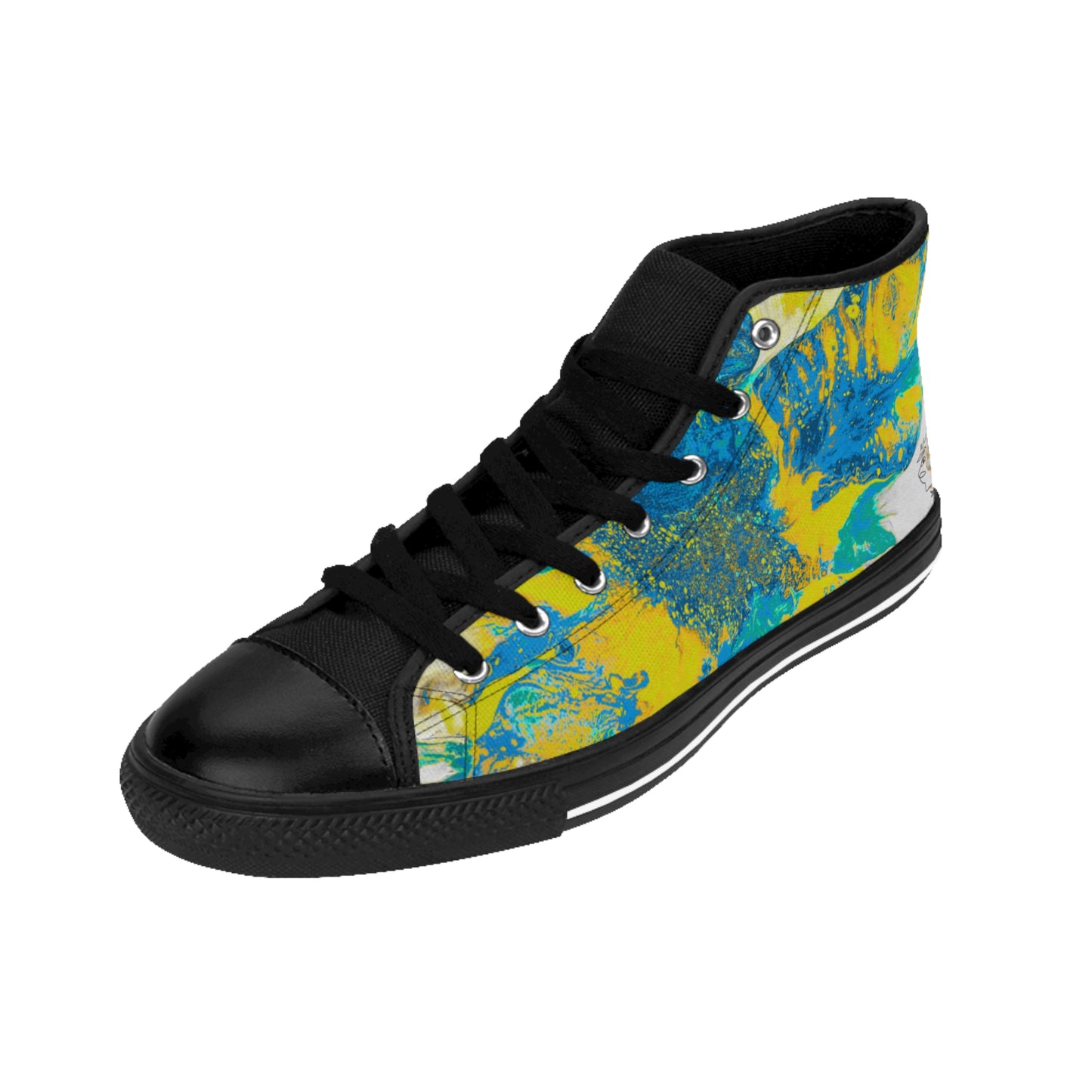 Men's Classic Sneakers Yellow Blue by Its A Art Vibe