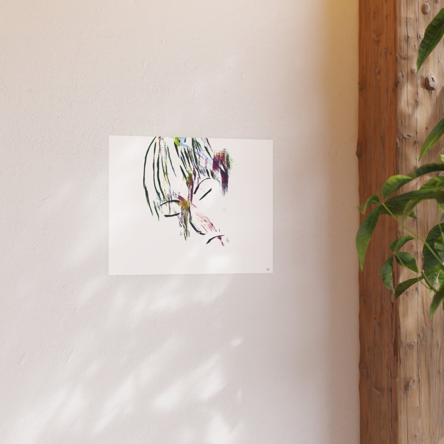 Framed Vertical Poster by Its A Art Vibe Abstract Sketched Face