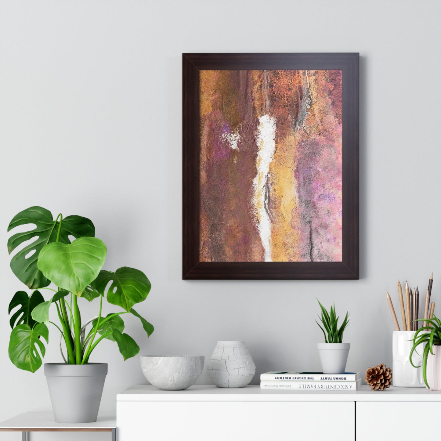 Framed Vertical Poster Rustic Fire by Its A Art Vibe