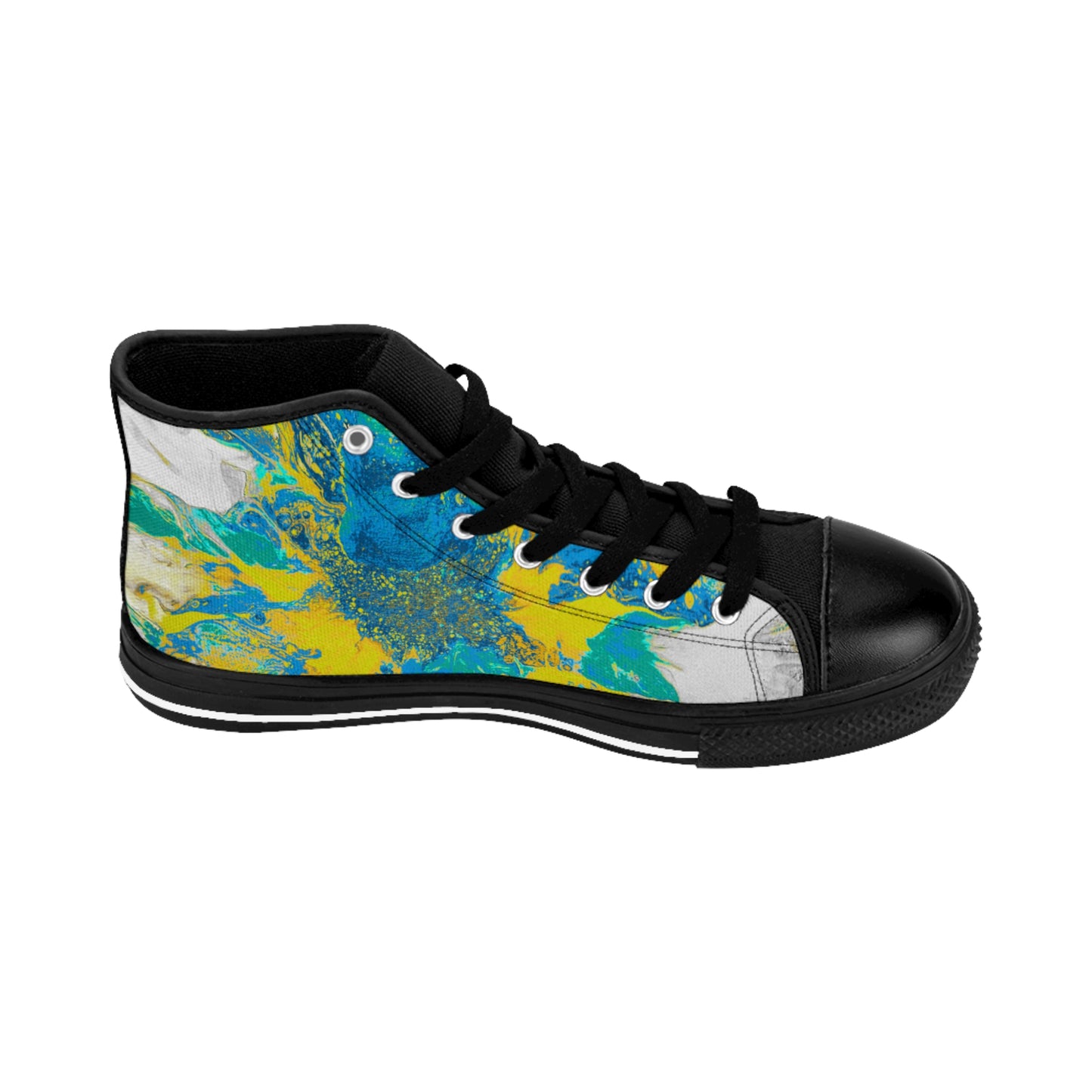 Men's Classic Sneakers Yellow Blue by Its A Art Vibe