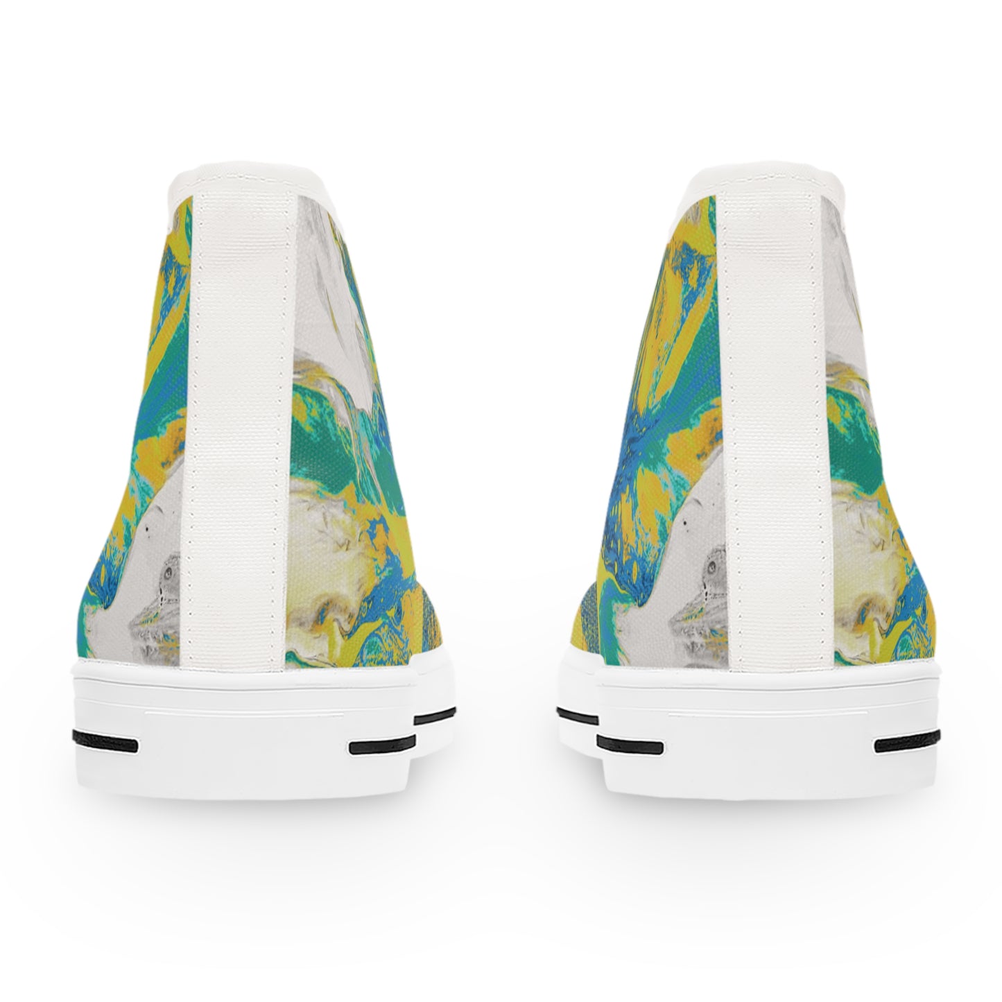 Women's High-Top Sneakers Yellow Blue by Its A Art Vibe