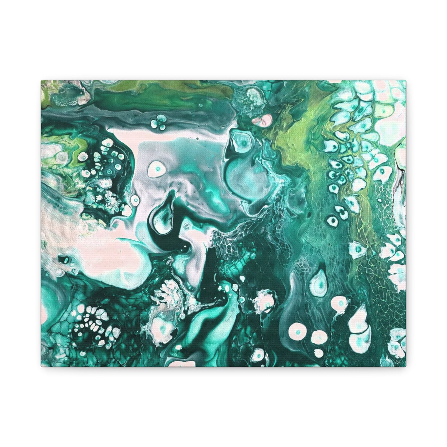 Canvas Gallery Wrap Print to Canvas- Rustic Green Space Painting by It's A Art Vibe