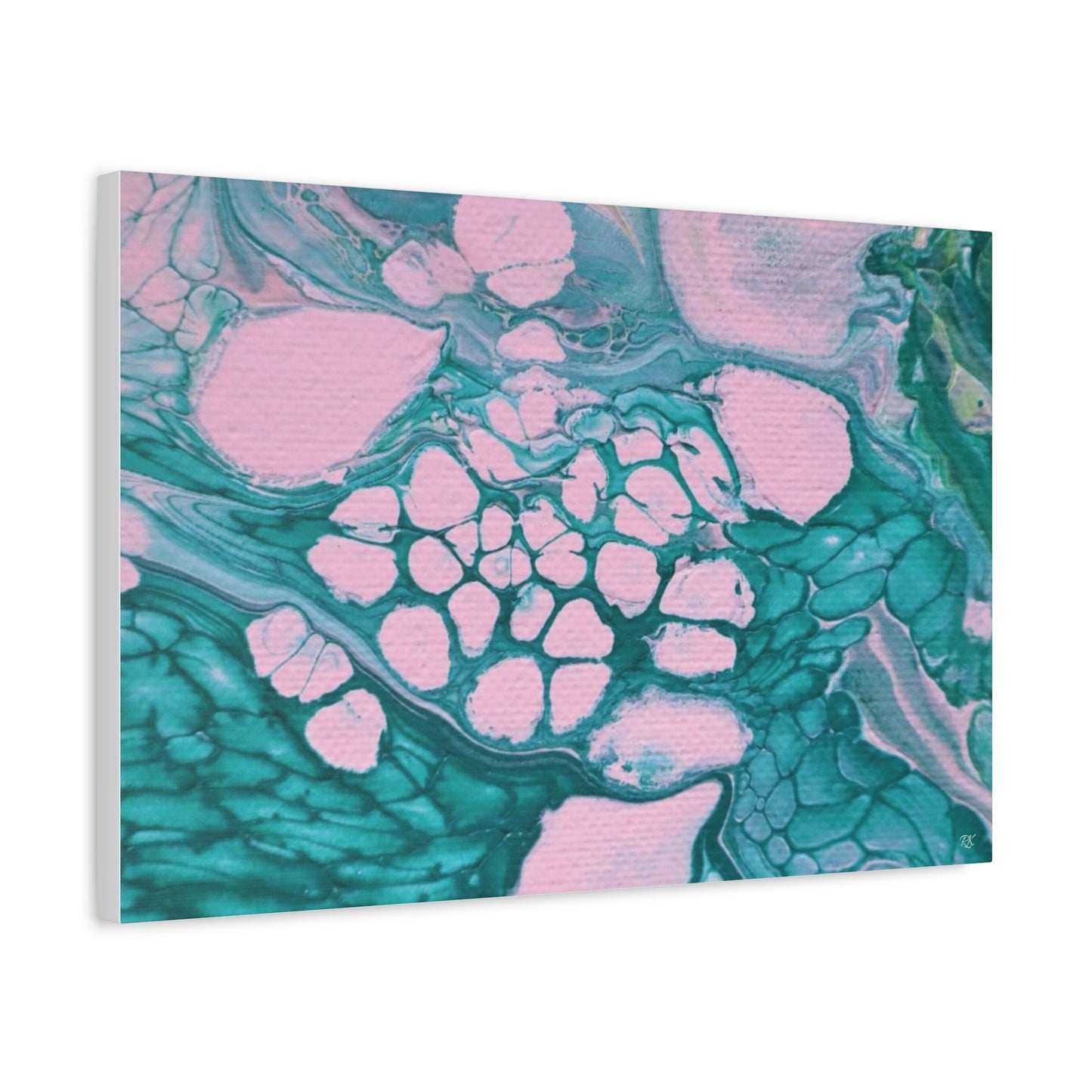 Abstract Art Matte Canvas Print - Colorful Ocean-Inspired Decor