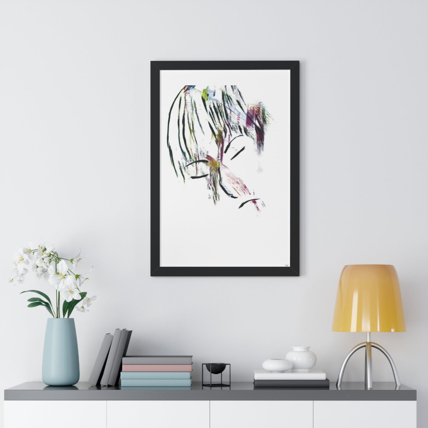 Framed Vertical Poster by Its A Art Vibe Abstract Sketched Face