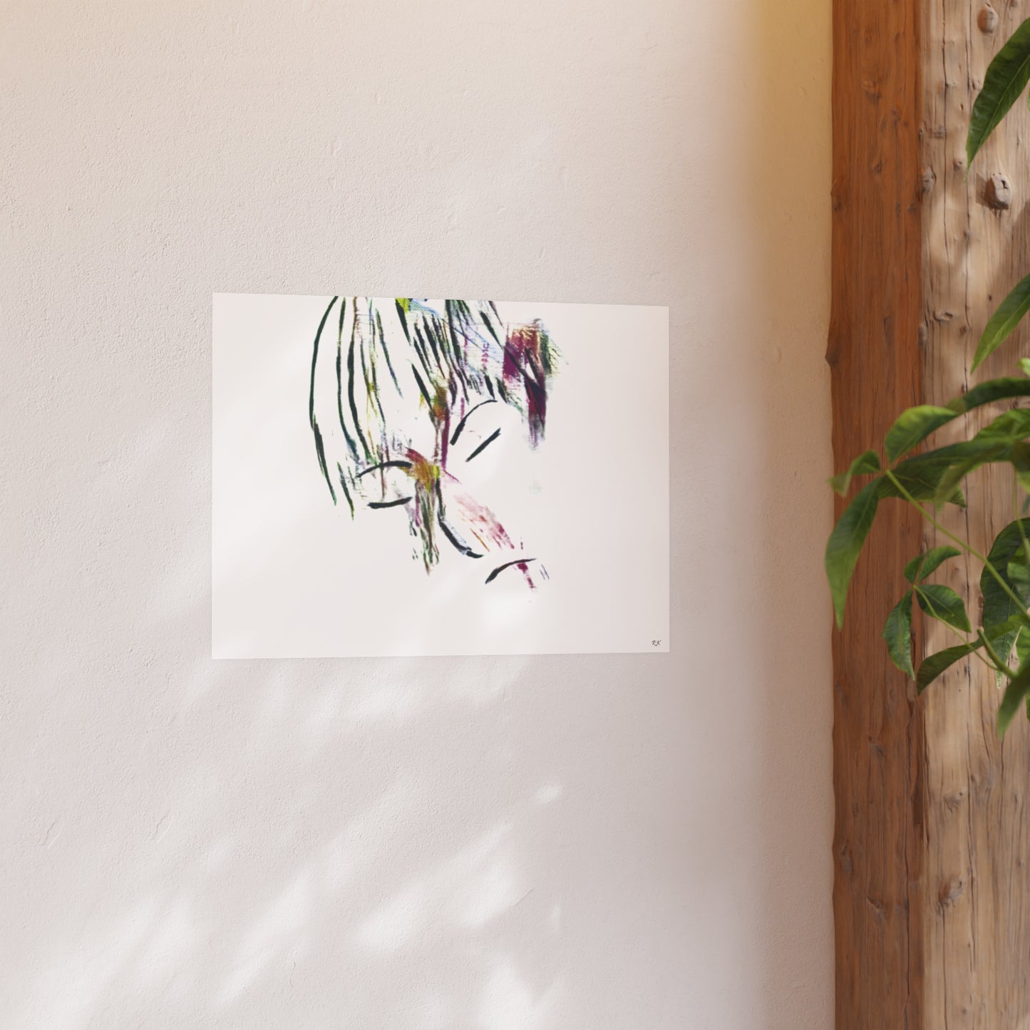 Framed Vertical Poster by Its A Art Vibe Abstract Sketched Face