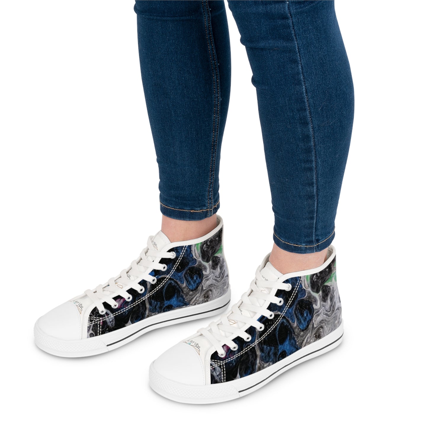 Women's High-Top Sneakers Midnight Bae Blues by Its A Art Vibe