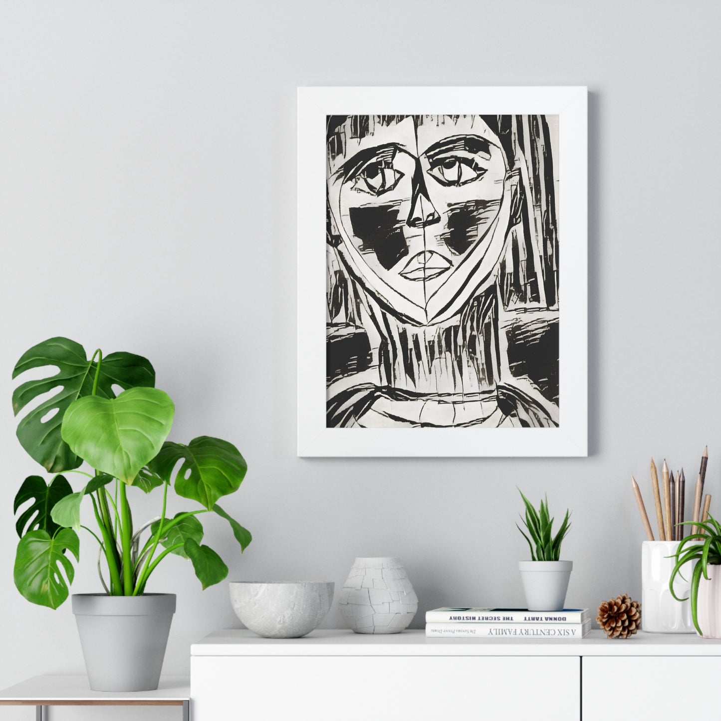 Framed Vertical Poster Sketched Portrait by It's A Art Vibe