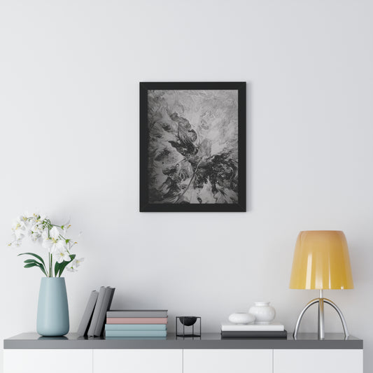 Framed Vertical Poster Black & White Gaze