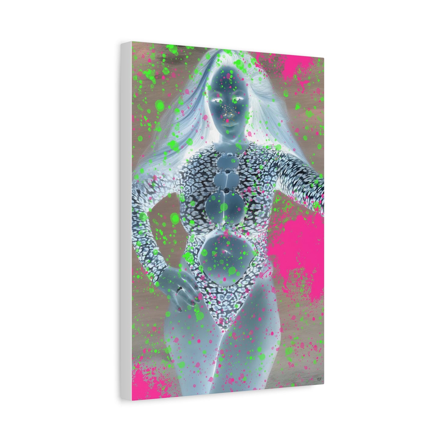 Canvas Print - Glowing Sensually Splashed Full Body Portrait